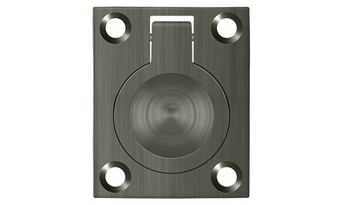 Deltana FRP175U15A 1 3/4-Inch x 1 3/8-Inch Solid Brass Flush Ring Pull