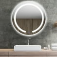 thumbnail image 1 of Costway 20" Bathroom Led Mirror Wall Mounted Round Frameless 3 Color Dimmable, 1 of 10