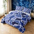 thumbnail image 3 of Manfei Farmhouse Aircraft Camo Quilt King, Old Fashion Plane Vehicle King Coverlet Set, Royal Blue, 3-Piece, 1 Bedspread and 2 Pillowcases, 3 of 7