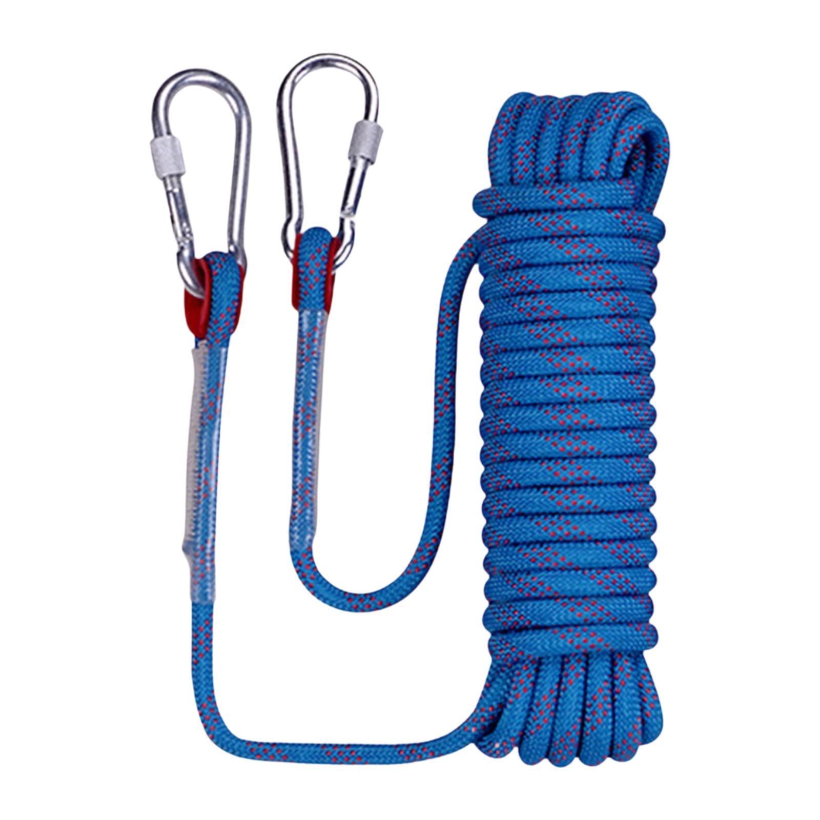 koolsoo Climbing Rope Equipment Portable Compact Outdoor Accessory,with Buckle Rappelling Rope Parachute Rope for Rock Climbing 1cmx25M