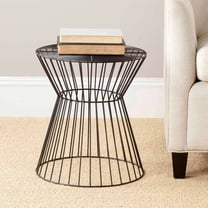 SAFAVIEH Adele 17.3 in. H Classic Mid Century Iron Wire Stool, Black