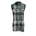 thumbnail image 5 of gcong Plaid Vest for Women, Button Down Sleeveless Shirts Lapel Flannel Shacket Fall Long Blazer Jacket Ladies Casual Outwear Loose Cardigan Winter Coats with Pockets, 5 of 5