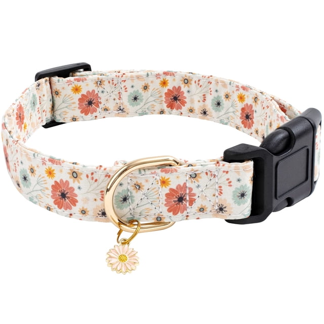 Collar de perro Faygarsle Cotton Designer con flor para perras