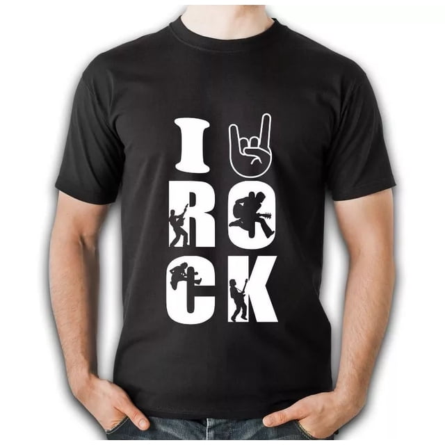 Camisa De Hombre Moderno Estilo Yo Amo El Rock