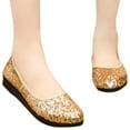 thumbnail image 3 of AUDeals Women’s Sequined Casual Shoes Bling Flat Fashion Sneakers Non Slip Low Top Platform Shoes for Daily Wear (Gold, 8), 3 of 9