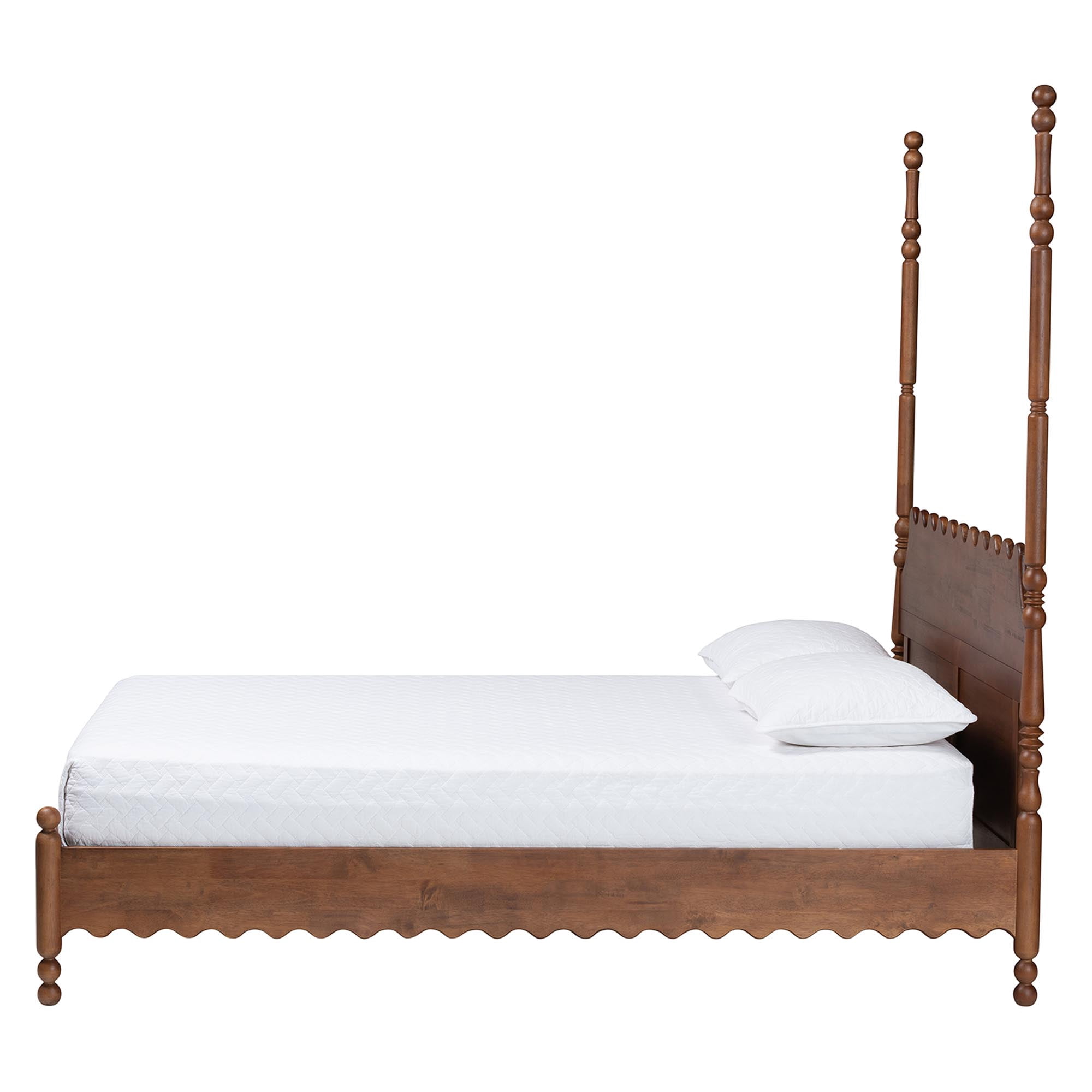 Baxton Studio Hoffman Modern Farmhouse Platform Bed, Queen, Walnut Brown