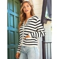 thumbnail image 6 of Women's Lightweights Button Down Long Sleeve Casual Crew Neck Soft Knit Cardigan Sweater Tops Black L, 6 of 9