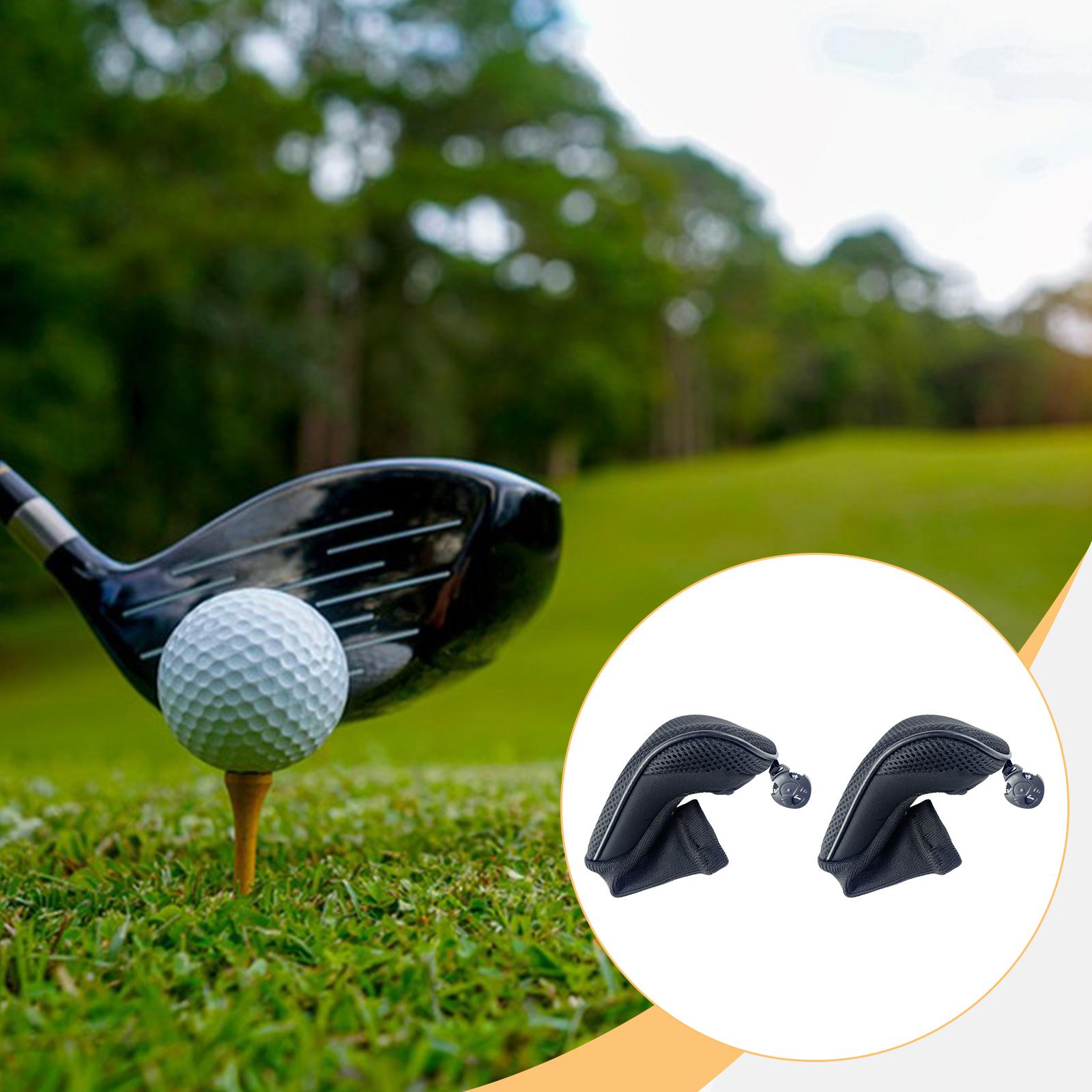 2 Pieces Golf Hybrid Club Cover Protective Sleeve Wear Resistant Polyester Golfers Portable Training Supplies