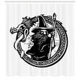 thumbnail image 3 of Ambesonne Wizard Shower Curtain, Mage in Dragon Circle, 69"Wx70"L, Black and White, 3 of 3