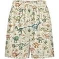 thumbnail image 3 of NICKSUN Shorts de Pyjama Amusants pour Hommes, Bas de Pyjama Doux avec Poches, Dinosaure Rétro, S, 3 of 6