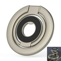 Dteck Double Magnetic Phone Ring Holder and Finger Grip Kickstand, Compatible with MagSafe, iPhones, Androids, and Car Mounts,Gold