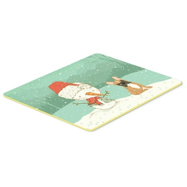 Fawn French Bulldog Snowman Christmas Kitchen or Bath Mat 24x36