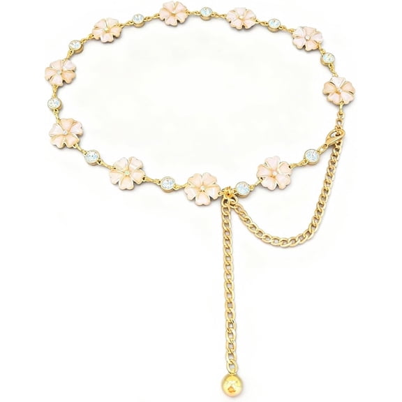 Women's Chain Belt Adjustable Rhinestone Metal Belts for Women Ladies Chain Belt for Dresses