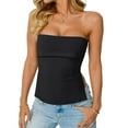 thumbnail image 2 of Going Out Tube Tops for Women 2025 Trendy Summer Off Shoulder Backless Cute Shirts Vacation Black XS, 2 of 8