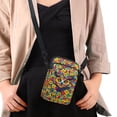 thumbnail image 4 of FUIALDOLG Casual Crossbody Bag for Daily Use Outdoor, Polyester Lightweight Cell Phone Purse, Floral Owl Art Pattern, 4 of 10