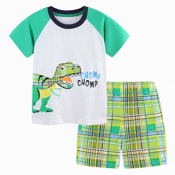 HCNTES Baby Boy Summer Clothes Toddler Boy Outfits Dinosuar print Set Toddler Boy 0utfit
