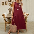 thumbnail image 4 of Meichang Womens Summer Dresses Sleeveless Crew Neck Midi Dress Casual Solid Loose Fit Beach Sundresses 2025 Long Dress with Pockets, 4 of 7