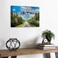 thumbnail image 4 of Railroad Mountain Canvas Wall Art, Scenic Railway Through Forest Print, Wilderness Nature Artwork for Living Room Bedroom Cabin Decor, Ready to Hang, 4 of 6