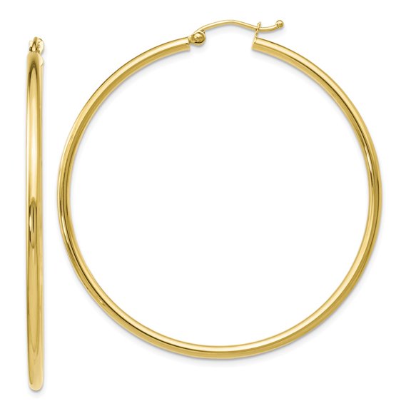 Leslie's Real 10kt Yellow Gold Polished Hinged Hoop Earrings; for Adults and Teens; for Women and Men
