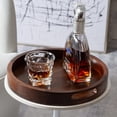 thumbnail image 2 of KINGCRAFT 13 x 13 inches Round Ottoman Table Tray Wooden Solid Circle Serving Tray with Handle Black Walnut Platter Decorative Tray for Ottoman Home Breakfast in Bed Tea Coffee, 2 of 9