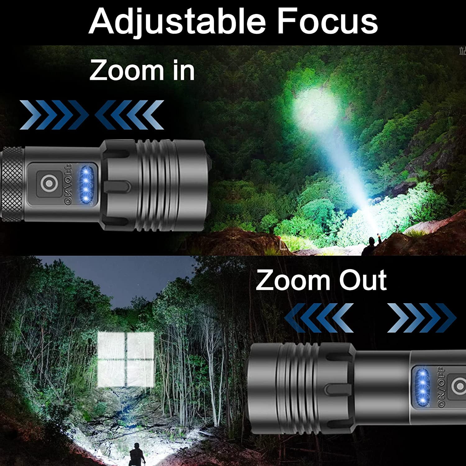 100000 Lumens Powerful Flashlight, Rechargeable Waterproof
