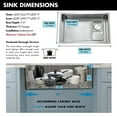 thumbnail image 3 of 30 Inch Stainless Steel Single Bowl Undermount Workstation Double Ledges Kitchen Sink With Sliding Accessories, 3 of 13