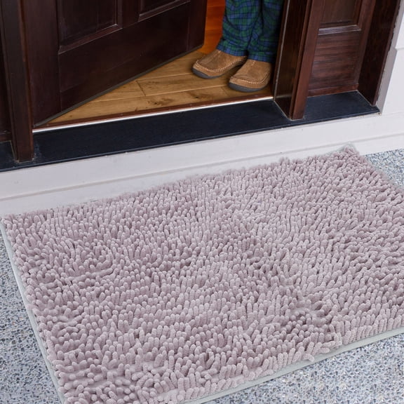 HONMEET Chenille Bathroom Mat Non Soft Absorbent Fast Drying Entrance Rug for Home and Bath