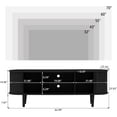 thumbnail image 3 of Mid Century Modern TV Stand with Tambour Door, Farmhouse Curved Round Edge TV and Media Console Table, Fluted Entertainment Center for Living Room, Bedroom (Black), 3 of 7