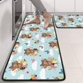 thumbnail image 2 of Kitchen Rugs Sets Of 2,Blue Highland Cow Flower Butterfly Pattern Anti Fatigue Kitchen Mat Rugs Non Slip Washable,Decorative Kitchen Floor Mats for Kitchen,Sink,Laundry,17"x47"+17"x47", 2 of 5