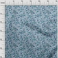 thumbnail image 3 of oneOone Polyester Spandex Medium Blue Fabric Floral Retro Craft Projects Decor Fabric Printed By The Yard 56 Inch Wide, 3 of 5