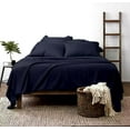 thumbnail image 2 of 25-INCH EXTRA DEEP POCKETS - Pure Organic Cotton Sheets - Twin XL Size, Navy Blue Color, Bedsheet 1000-Thread-Count, 2 of 7