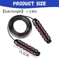 thumbnail image 2 of Jump Rope Adjustable Steel Jump Rope Workout with Foam Handles for Fitness, Home Exercise & Slim Body - Black red, 2 of 5