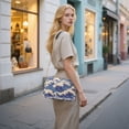 thumbnail image 7 of FORMRS Women Crossbody Purse with Chain Strap Vegan Leather Shoulder Handbag, Blue Wave Pattern, 7 of 7