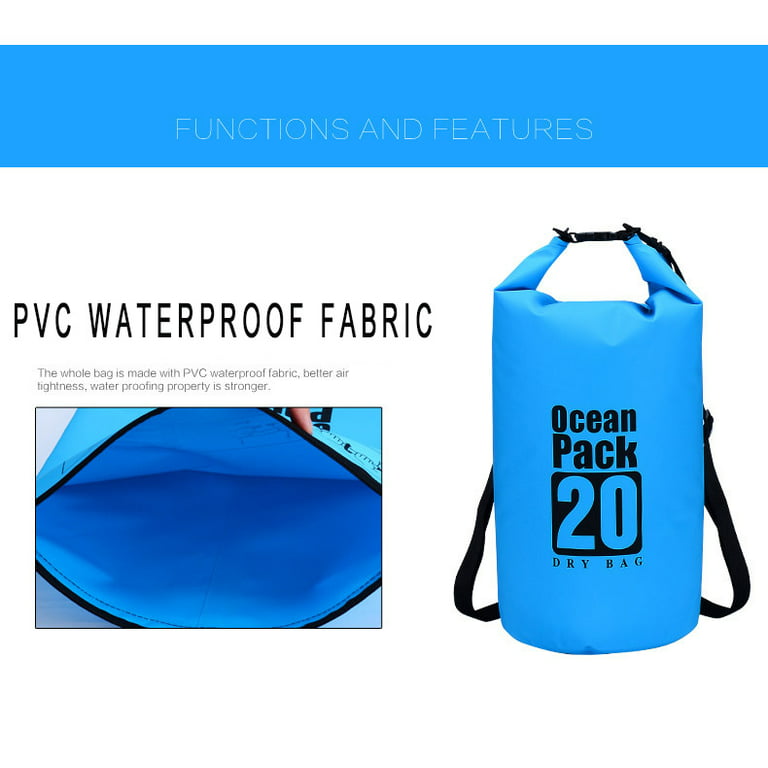 Dry Bag Waterproof, Floating and Lightweight Bags for Kayaking, Boating, Fishing, Swimming and Camping 2l/5l/10l /15l/20l, adult Unisex, Size: #2-5L