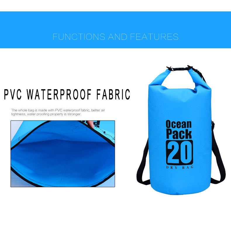 Waterproof Dry Bag,2L/5L/10L/15L/20L,Rainproof Backpack,Floating All Purpose Lightweight Beach Storage Bag,Roll Top Dry Compression Sack Keeps Gear Dry, for Kayak,Swim,Boating,Fishing,Camping - image 2 of 6
