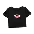 thumbnail image 4 of Top corto para mujer, ropa de verano, elegante camiseta con cuello redondo para caminar, playa y viajes XL, 4 of 7