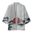 thumbnail image 1 of SHIXIAOO Male Spring and Summer Cool Semi Long Sleeve Cardigan All Print Printed Collarless Antique Shirt Work Shirts Men Summer Mens Slim Long Sleeve Shirt, 1 of 1