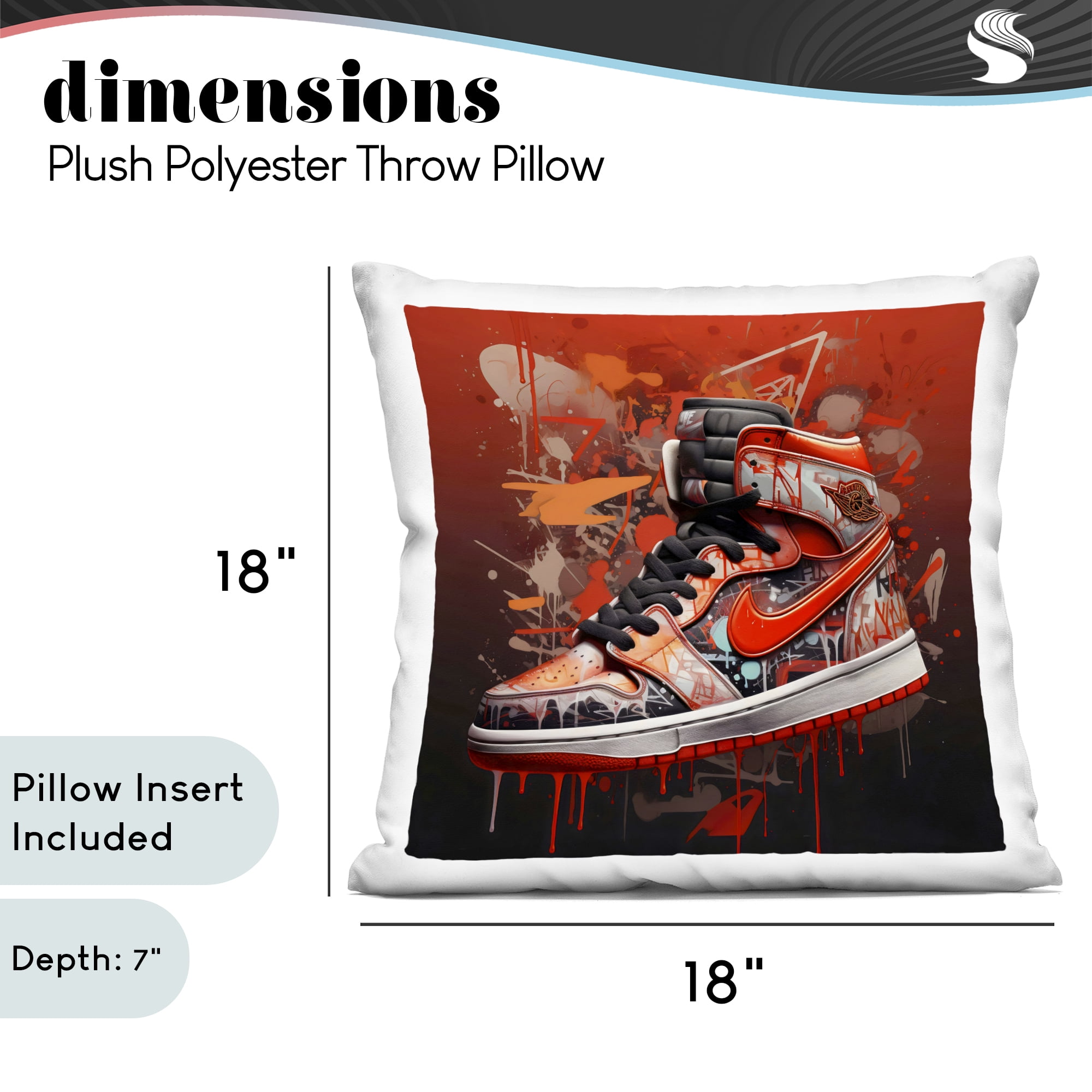 Stupell Industries Shades Of Red Sneaker Decorative Printed Throw Pillow, design by Creative Studio