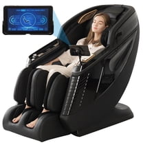 INGALIK Massage Chair Full Body, Zero Gravity Dual SL-Track Shiatsu Recliner with Heating, Dual Motor, Voice Control, Wireless and USB Charging, Foot Roller, (Space Black)