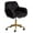 Black, variant on TYUIOP Fluffy Office Desk Chair, Faux Fur Modern Swivel Armchair with Wheels, Soft Comfy Fuzzy Elegant Accent Makeup Vanity Chairs for Women Girls, Home Living Dressing Room Bedroom, White