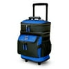 17" Double Compartment Rolling Cooler with Backpack Straps, Blue