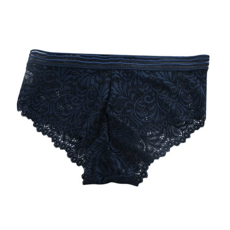 

YWDJ Plus Size Corset Top Womens Lady Sexy-Lace Briefs Low Waist Knickers Thongs Panties Underwear Blue Free Size