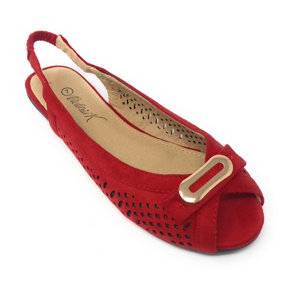 Victoria K Women's Bow With Gold Buckle Ballerina Flats