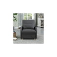thumbnail image 6 of Lilola Home Huckleberry Dark Gray Linen Accent Chair with Storage Ottoman and Folding Side Table, 6 of 6