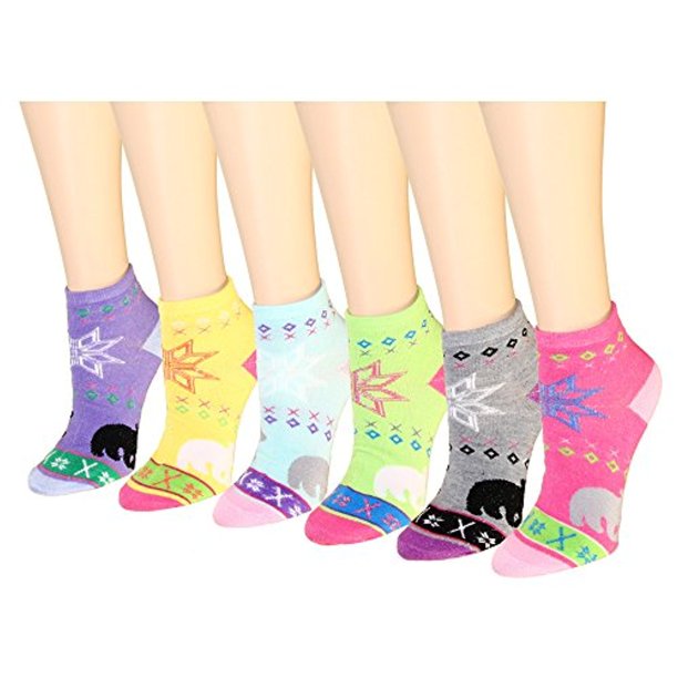 Pashmina Women's 12 Pairs Socks Assorted Colors Size 69, Diff Patterns