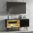 thumbnail image 5 of Wampat LED Mid Century Modern TV Stand for 55 inch Flact Screen, Wood TV Cabinet Media Console with Storage, Home Entertainment Center for Bedroom Living Room, 50'',Yellow Light, 5 of 6