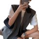 thumbnail image 5 of Nuevo vestido de verano de dos piezas con cuello de traje de rayas de Hong Kong Mori para mujer, 5 of 5