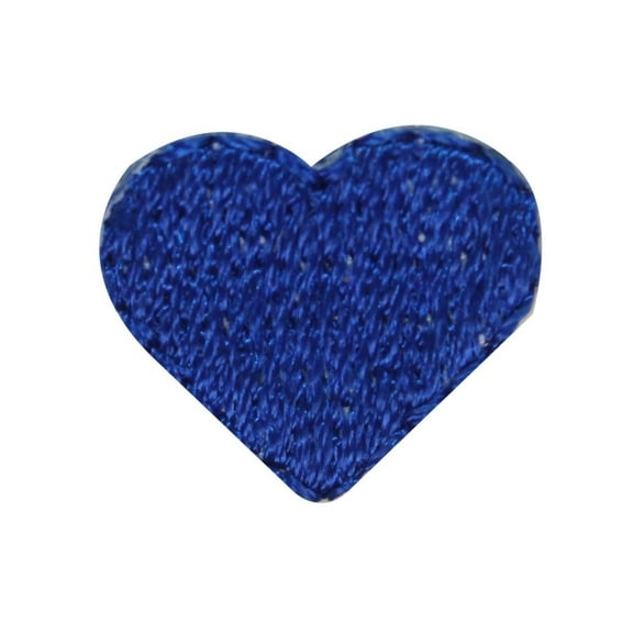 ID 3299I Lot of 4 Tiny Blue Heart Patch Love Shape Embroidered Iron On Applique