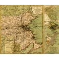 thumbnail image 2 of Vintage Maps 30x26 Gold Ornate Wood Framed with Double Matting Museum Art Print Titled - Revolutionary War in New England 1775, 2 of 4