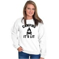 thumbnail image 4 of Camping Its Lit Pun Outdoors Nature Unisex Plus Fleece Graphic Sweatshirt Brisco Brands 4X, 4 of 5